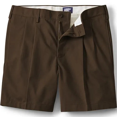 Men's No Iron 6" Comfort Waist Pleated Front Chino Short