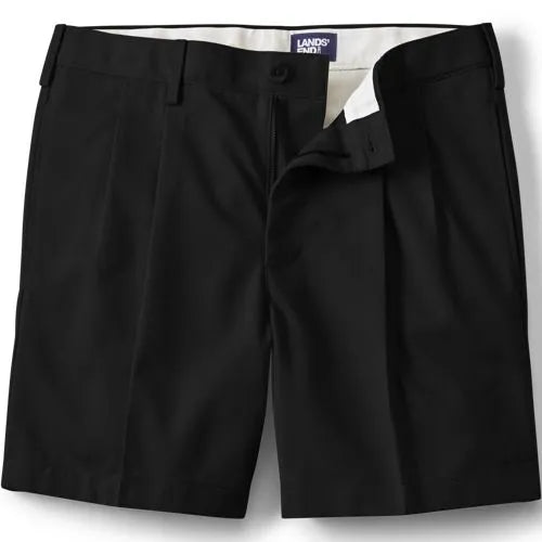 Men's No Iron 6" Comfort Waist Pleated Front Chino Short