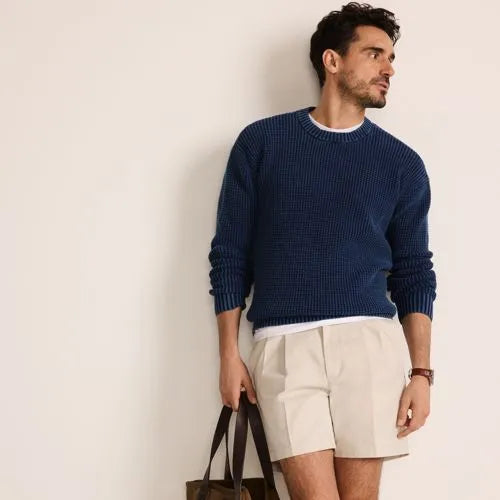 Men's No Iron 6" Comfort Waist Pleated Front Chino Short