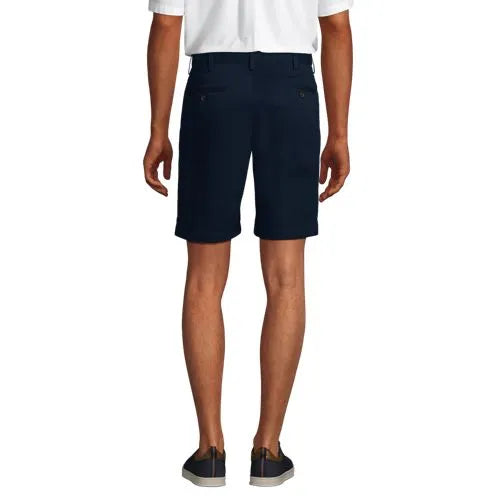 Men's No Iron 9" Comfort Waist Pleated Front Chino Short