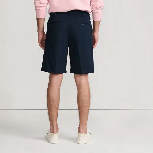 Men's No Iron 9" Comfort Waist Pleated Front Chino Short