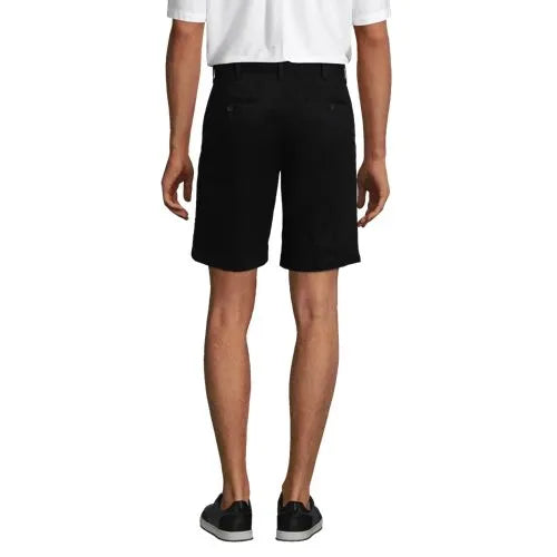 Men's No Iron 9" Comfort Waist Plain Front Chino Short