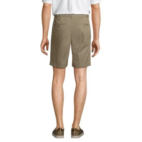 Men's No Iron 9" Comfort Waist Plain Front Chino Short