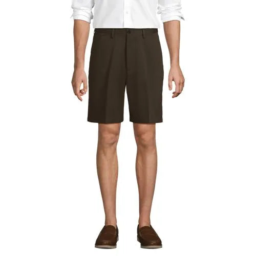 Men's No Iron 9" Comfort Waist Plain Front Chino Short