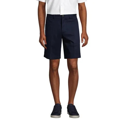 Men's No Iron 9" Comfort Waist Plain Front Chino Short