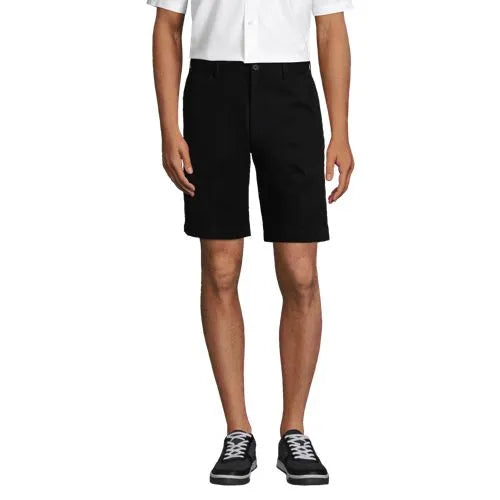 Men's No Iron 9" Comfort Waist Plain Front Chino Short