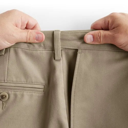 Men's No Iron 9" Comfort Waist Plain Front Chino Short