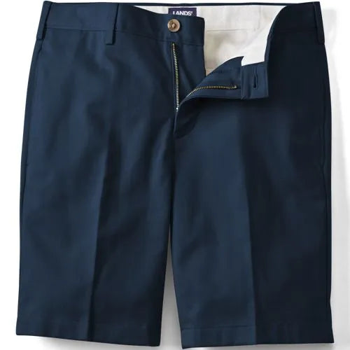 Men's No Iron 9" Comfort Waist Plain Front Chino Short