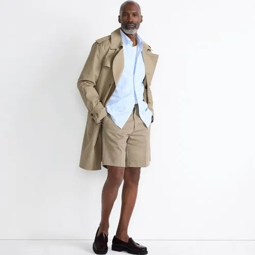 Men's No Iron 9" Comfort Waist Plain Front Chino Short