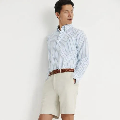 Men's No Iron 9" Comfort Waist Plain Front Chino Short