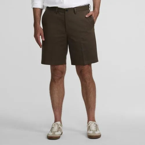 Men's No Iron 9" Comfort Waist Plain Front Chino Short