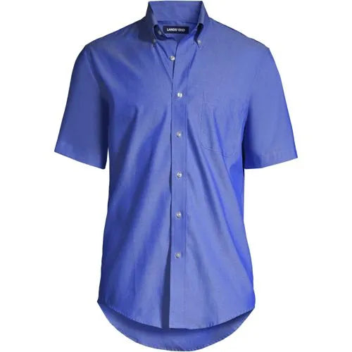 Men's Short Sleeve No Iron Pinpoint Dress Shirt