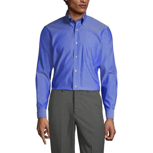 Men's Long Sleeve No Iron Pinpoint Dress Shirt