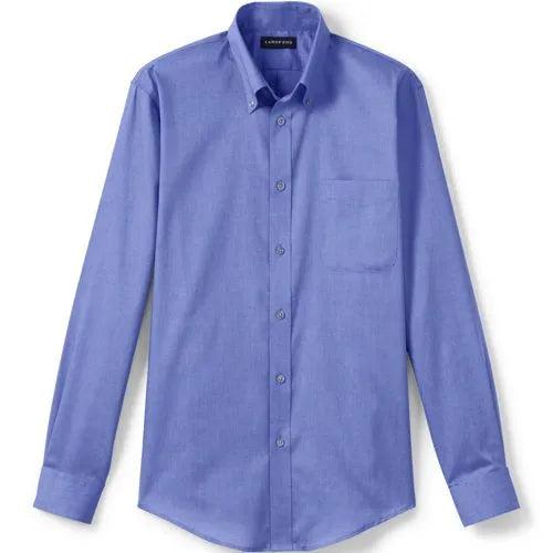 Men's Long Sleeve No Iron Pinpoint Dress Shirt