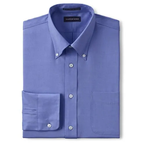 Men's Tailored Long Sleeve No Iron Buttondown Pinpoint Shirt