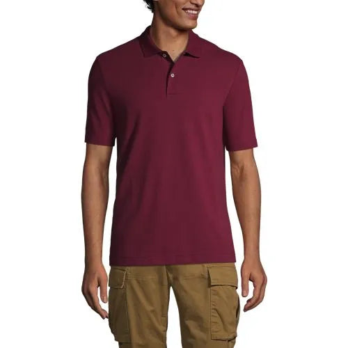Men's Short Sleeve Basic Mesh Polo Shirt