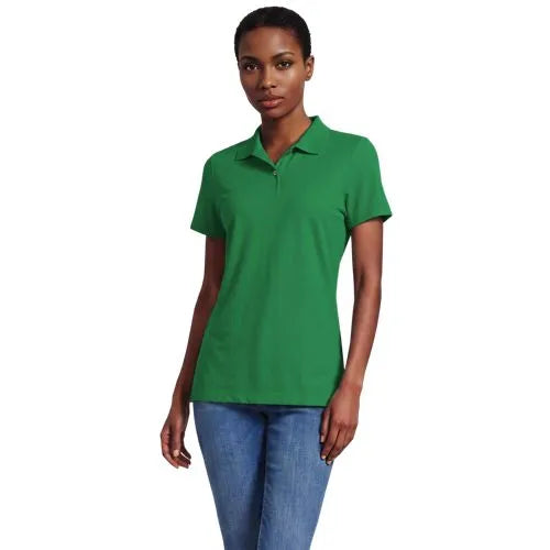 School Uniform Women's Short Sleeve Basic Mesh Polo Shirt