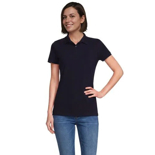 School Uniform Women's Short Sleeve Basic Mesh Polo Shirt