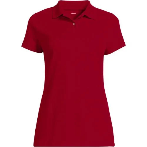 School Uniform Women's Short Sleeve Basic Mesh Polo Shirt