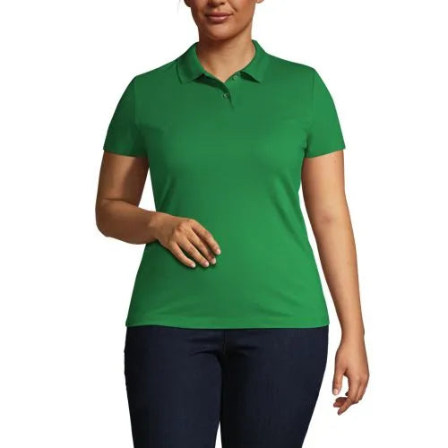 School Uniform Women's Short Sleeve Basic Mesh Polo Shirt