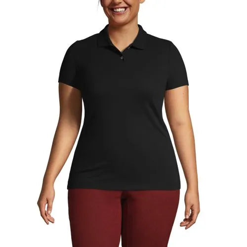 School Uniform Women's Short Sleeve Basic Mesh Polo Shirt
