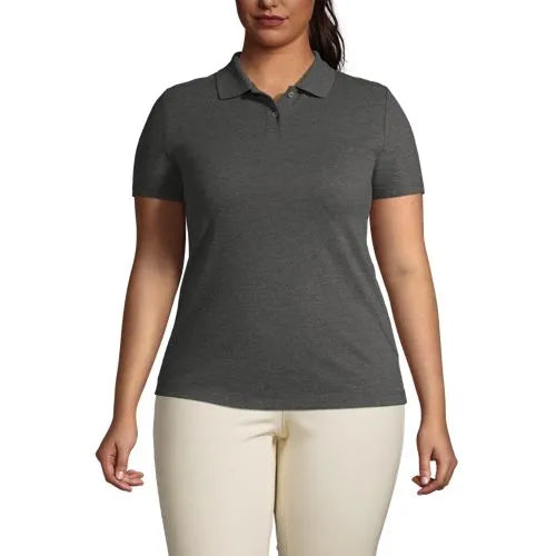 School Uniform Women's Short Sleeve Basic Mesh Polo Shirt