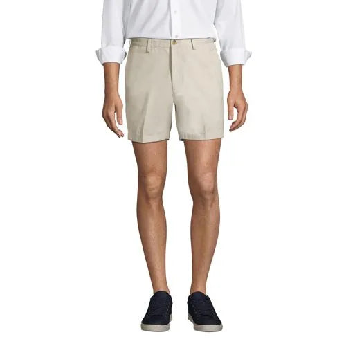 Men's No Iron 6" Plain Front Chino Short