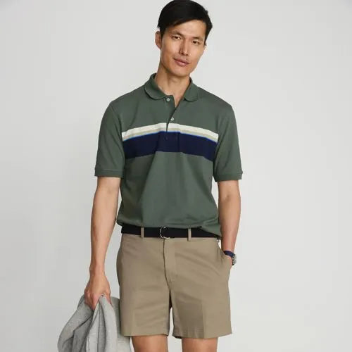 Men's No Iron 6" Plain Front Chino Short