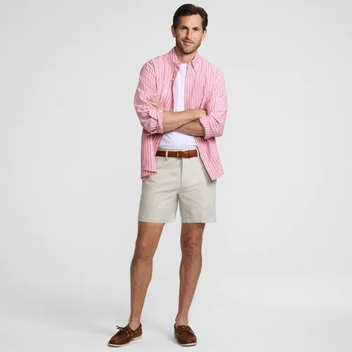 Men's No Iron 6" Plain Front Chino Short