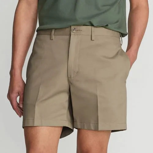 Men's No Iron 6" Plain Front Chino Short