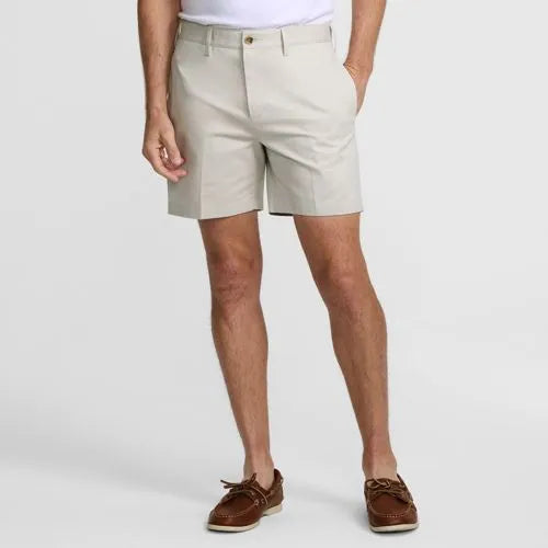 Men's No Iron 6" Plain Front Chino Short