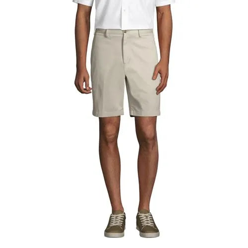 Men's No Iron 9" Plain Front Chino Short
