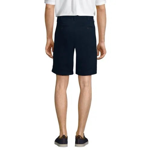 Men's No Iron 9" Pleated Front Chino Short