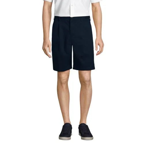 Men's No Iron 9" Pleated Front Chino Short