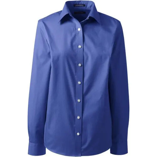 Women's Petite Long Sleeve No Iron Broadcloth Shirt