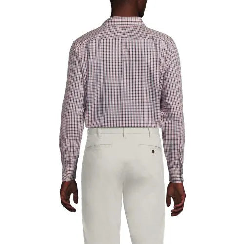 Men's Pattern No Iron Supima Pinpoint Straight Collar Dress Shirt