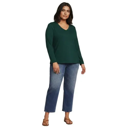 Supima Cotton Long Sleeve V-Neck T-Shirt