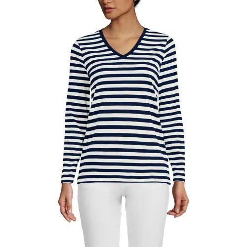 Supima Cotton Long Sleeve V-Neck T-Shirt