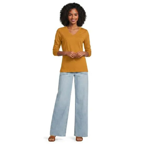 Supima Cotton Long Sleeve V-Neck T-Shirt