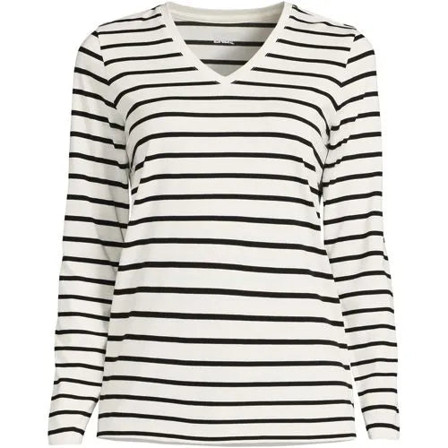 Supima Cotton Long Sleeve V-Neck T-Shirt