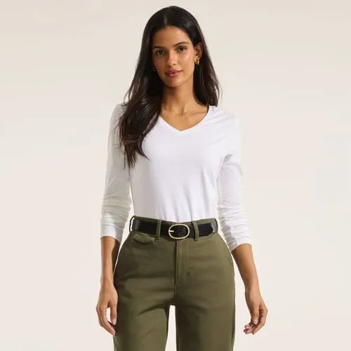 Supima Cotton Long Sleeve V-Neck T-Shirt