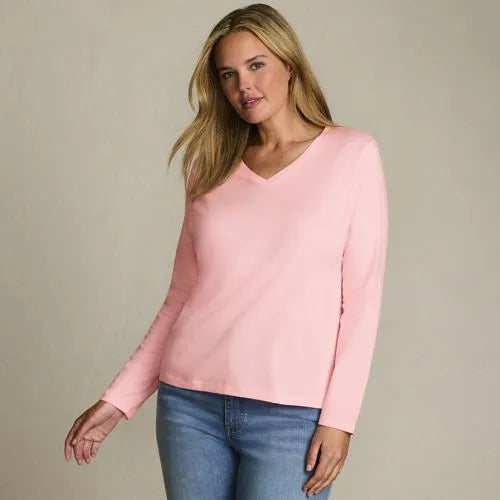 Supima Cotton Long Sleeve V-Neck T-Shirt