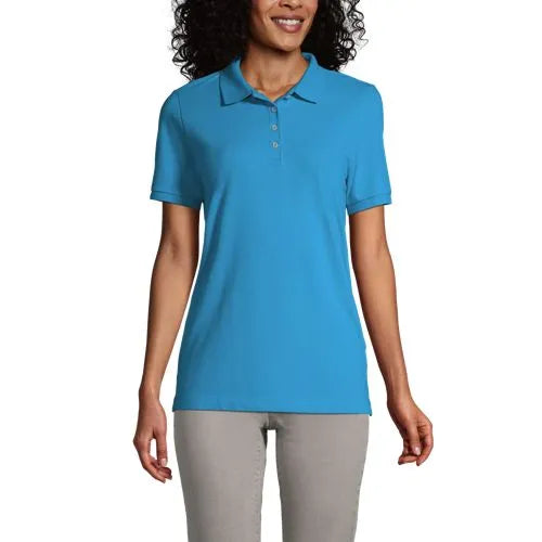 Women's Banded Short Sleeve Fem Fit Mesh Polo