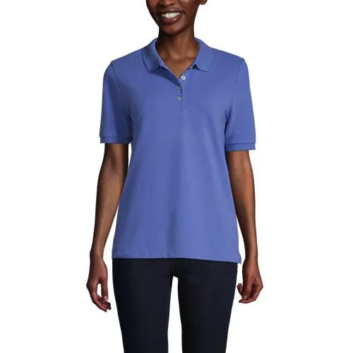 Women's Banded Short Sleeve Mesh Polo