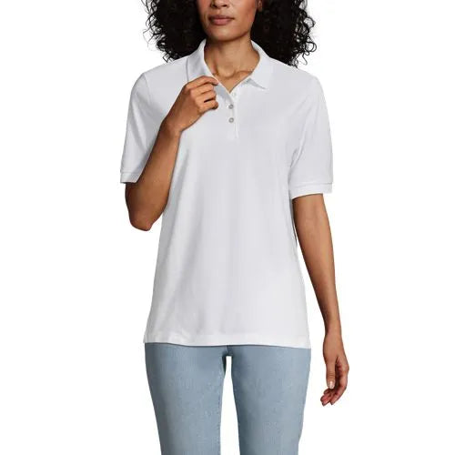 Women's Banded Short Sleeve Mesh Polo