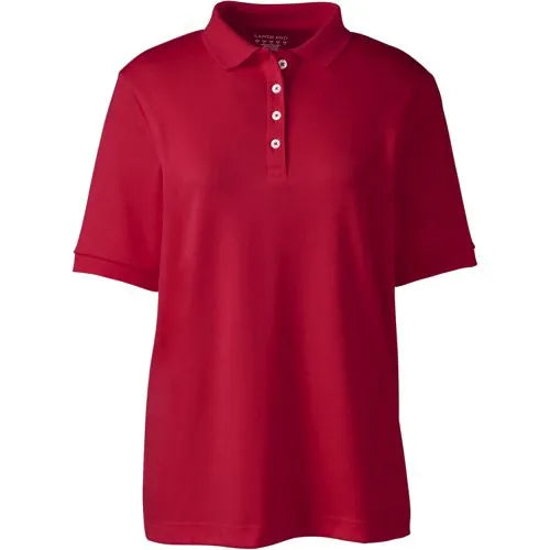 Women's Short Sleeve Relaxed Fit Banded Pima Polo Shirt