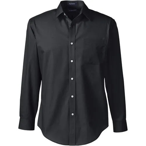 School Uniform Men's Long Sleeve Tailored Straight Collar Broadcloth Dress Shirt