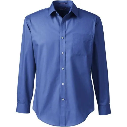 Men's Long Sleeve Tailored Straight Collar Broadcloth Dress Shirt