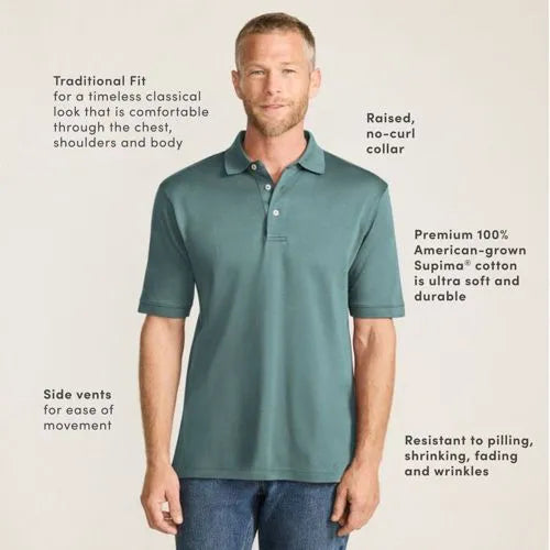 Men's Short Sleeve Cotton Supima Polo Shirt