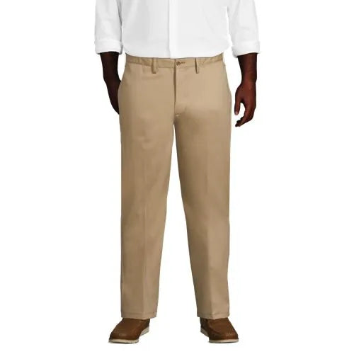 Men's No Iron Traditional Fit Plain Front Chino Pant